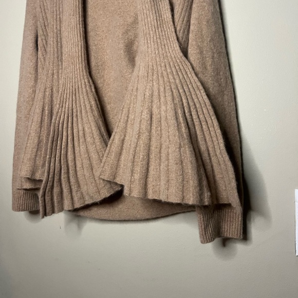 Cashmere By Charter Club Pleated Open Cardigan Tan Large 100% 2 Ply Cashmere - Picture 3 of 12